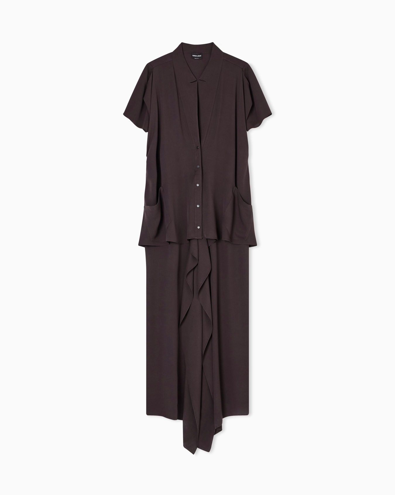 Long triple silk georgette dress Slide 0