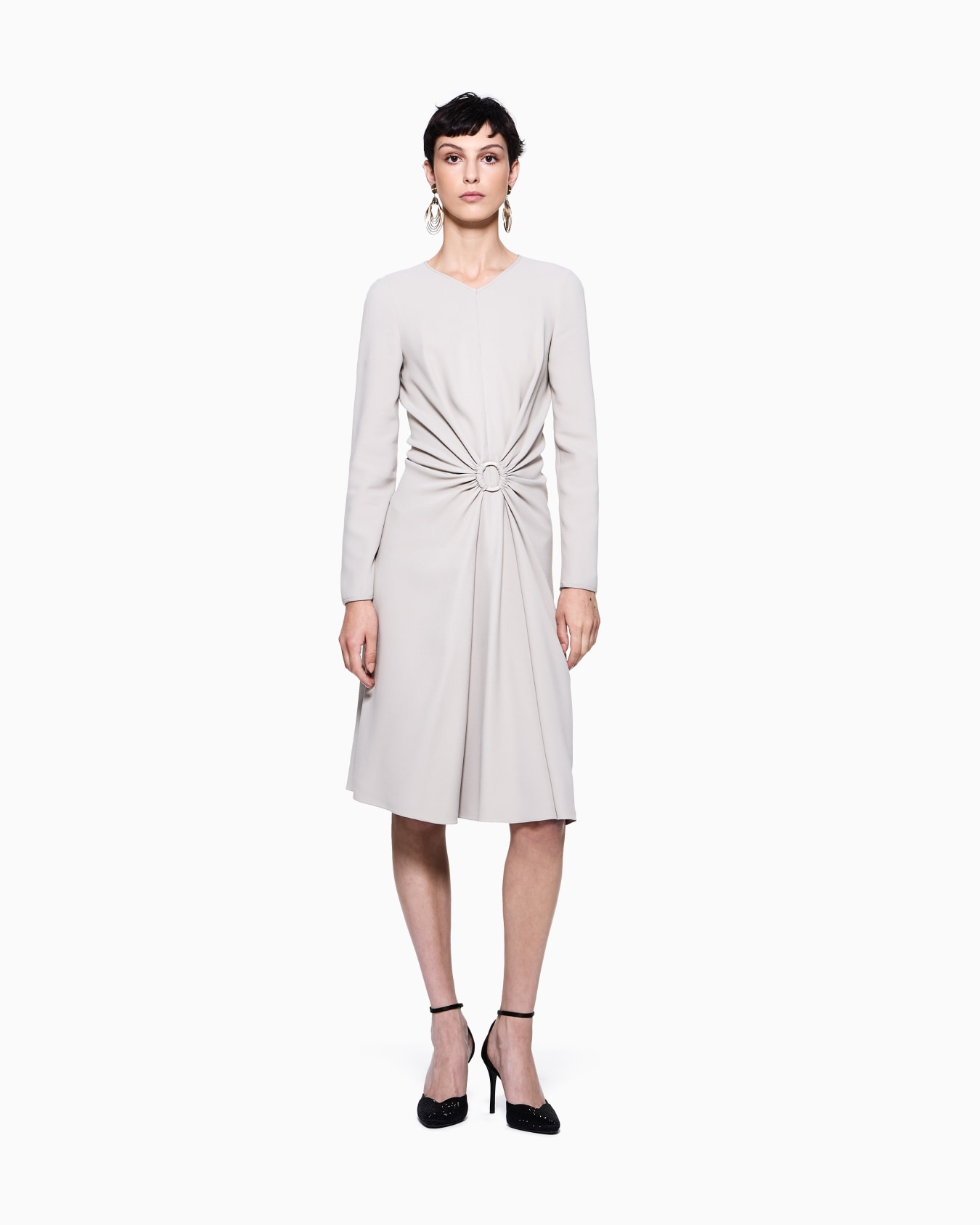 Robe mi-longue en cady de viscose Diapositive 1