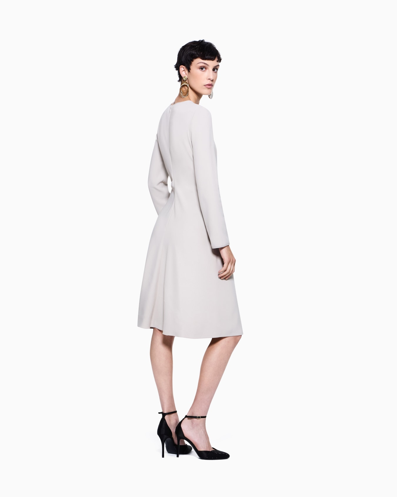 Robe mi-longue en cady de viscose Diapositive 2