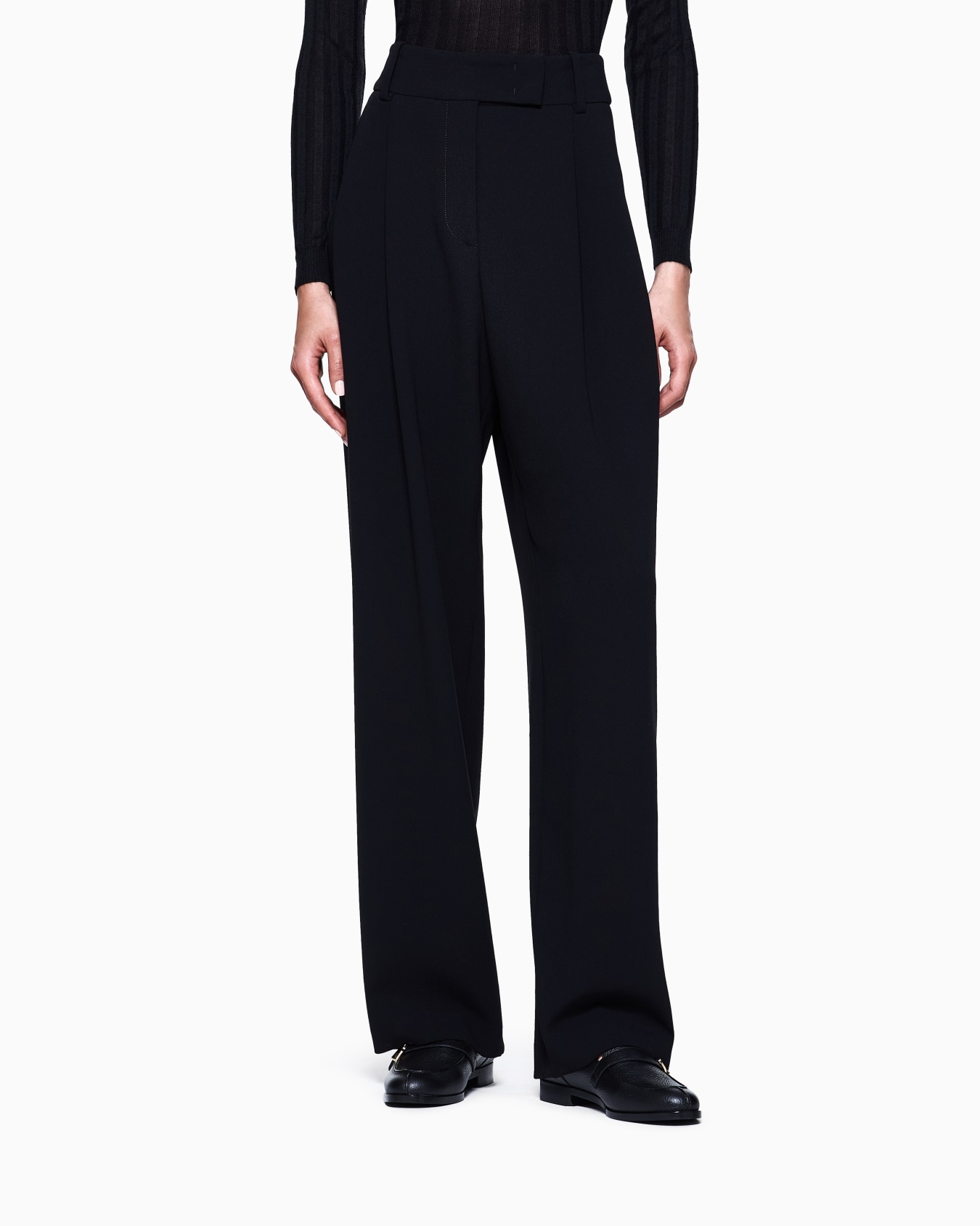 Pantalon à deux pinces en laine vierge stretch Diapositive 3