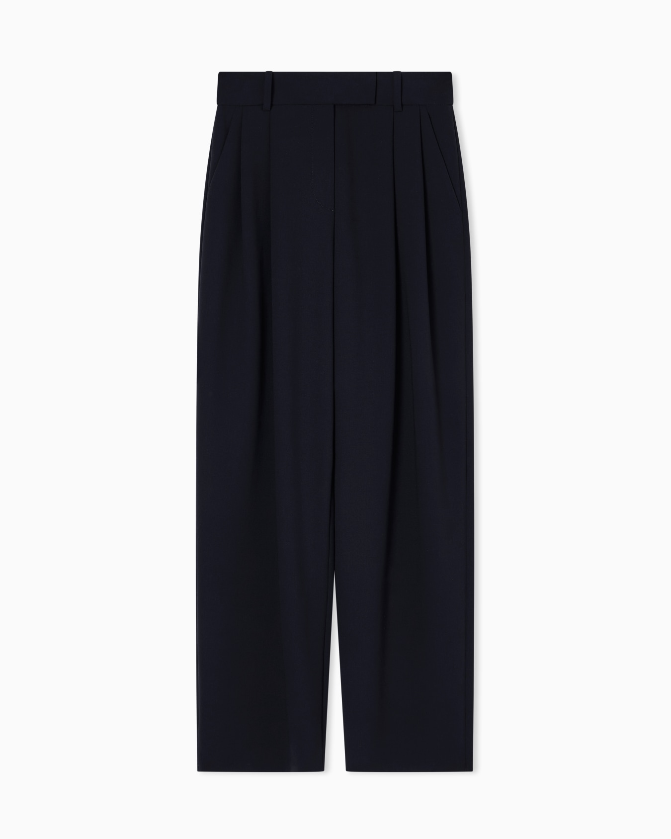 Pantalon à deux pinces en laine vierge stretch Diapositive 0