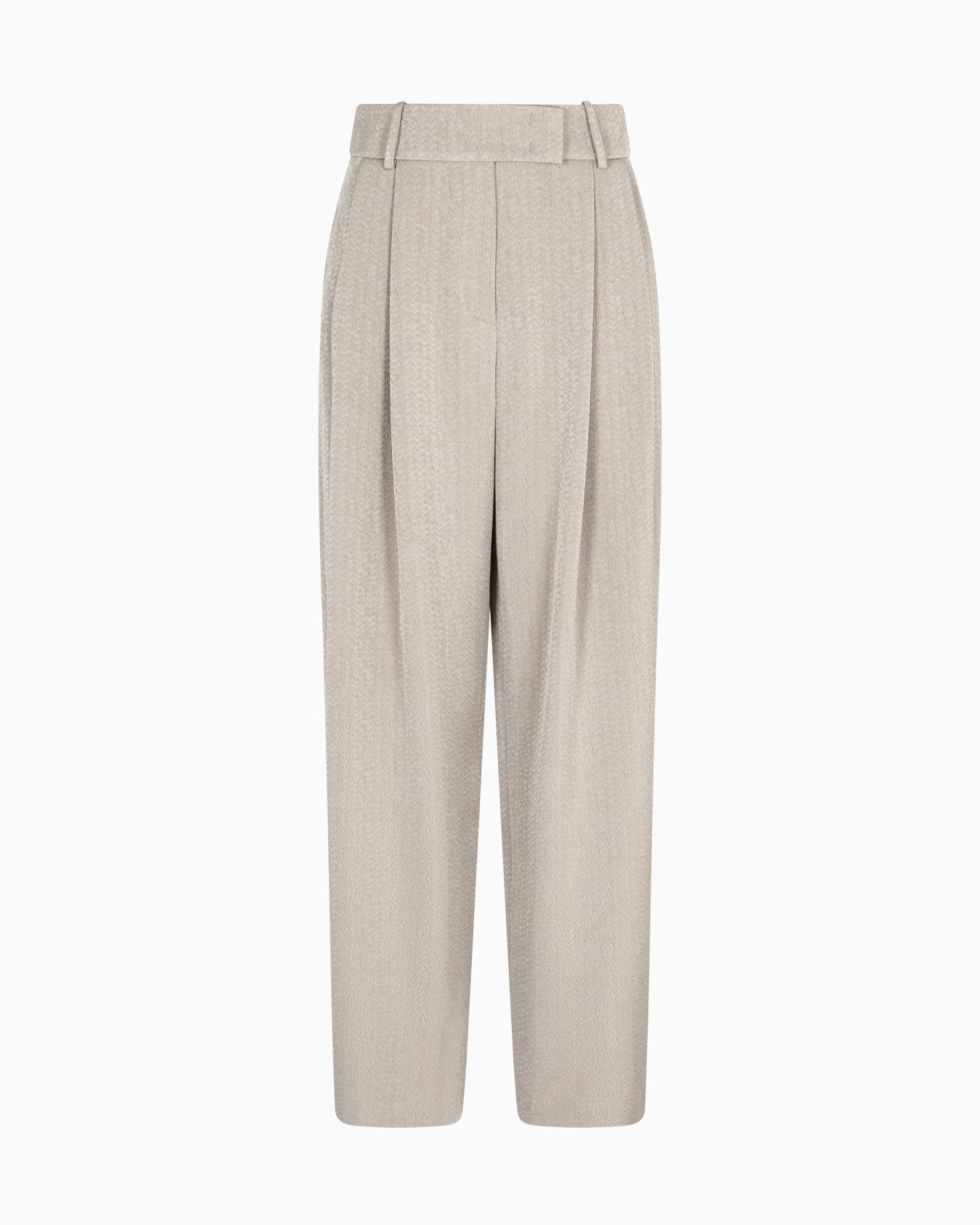 Pantalon à une pince en viscose, laine et soie jacquard Diapositive 0