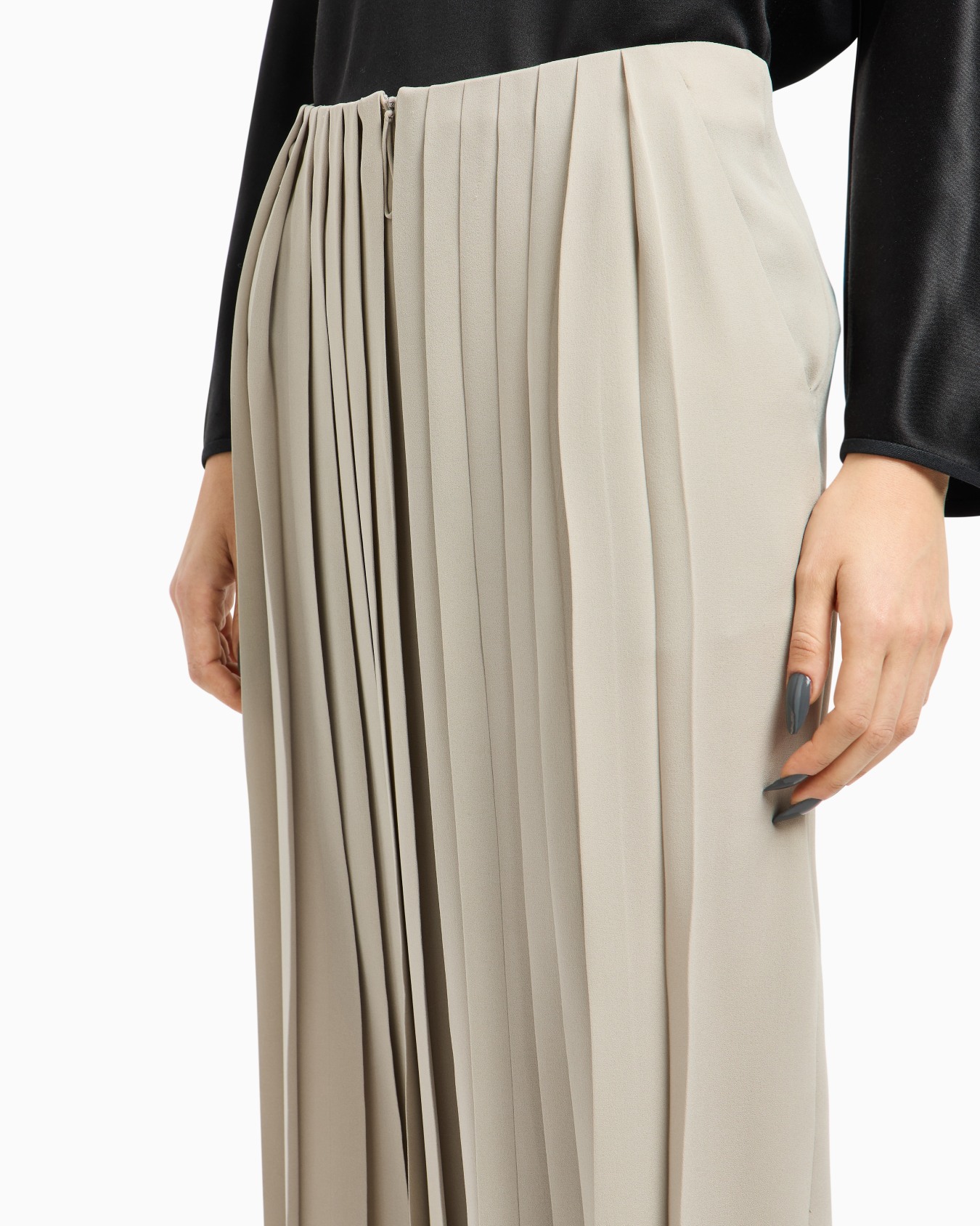 Pantaloni in tripla georgette di seta plissé ASV Slide 4