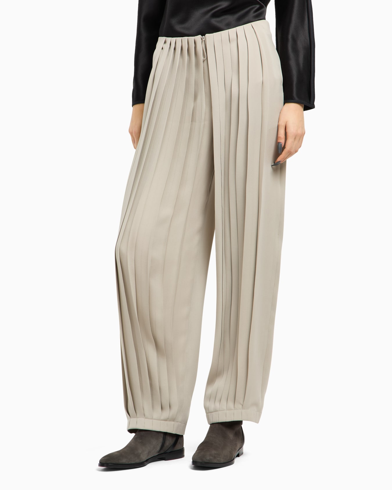Pantaloni in tripla georgette di seta plissé ASV Slide 3
