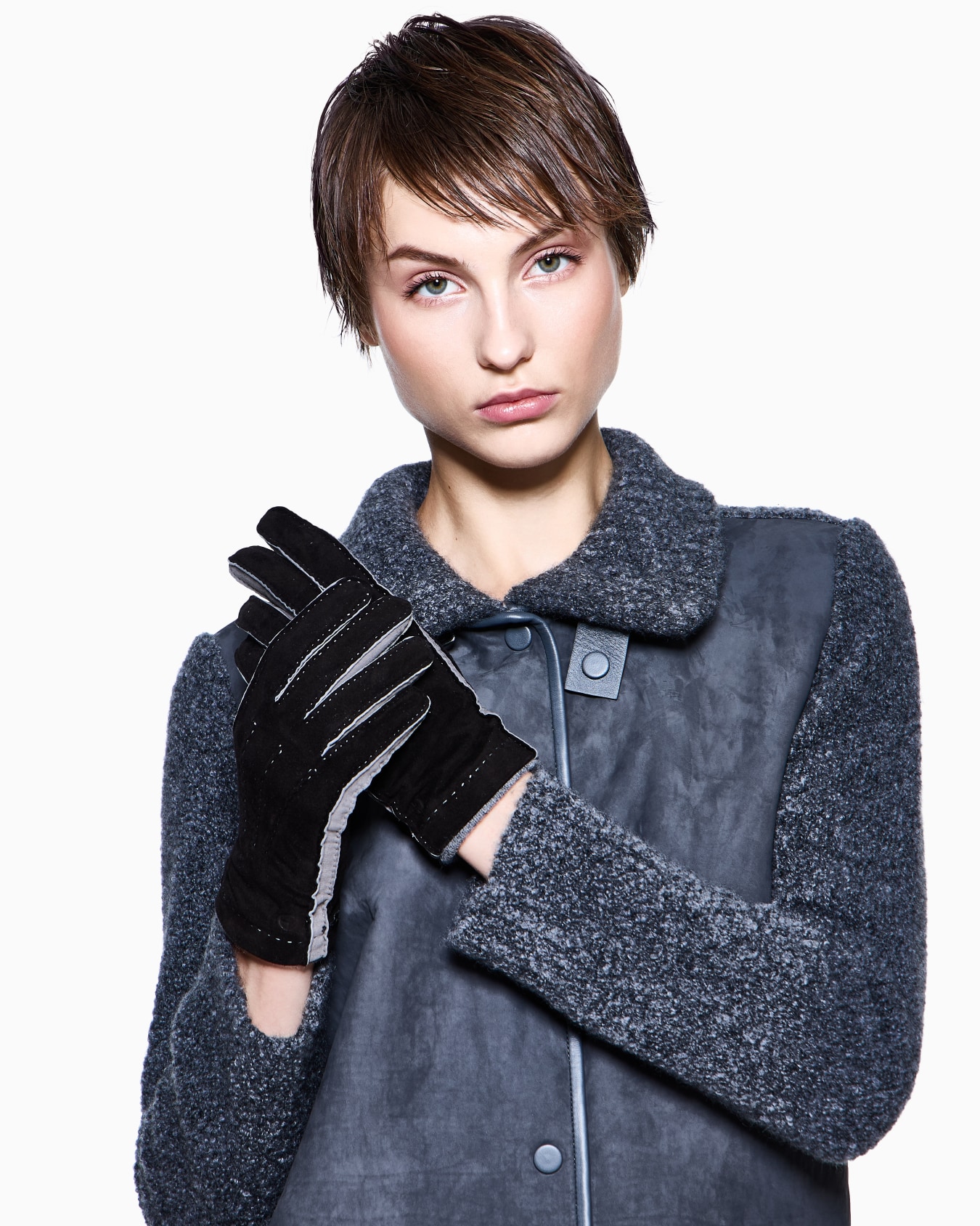 Guantes de ante de cordero bicolor Diapositiva 2