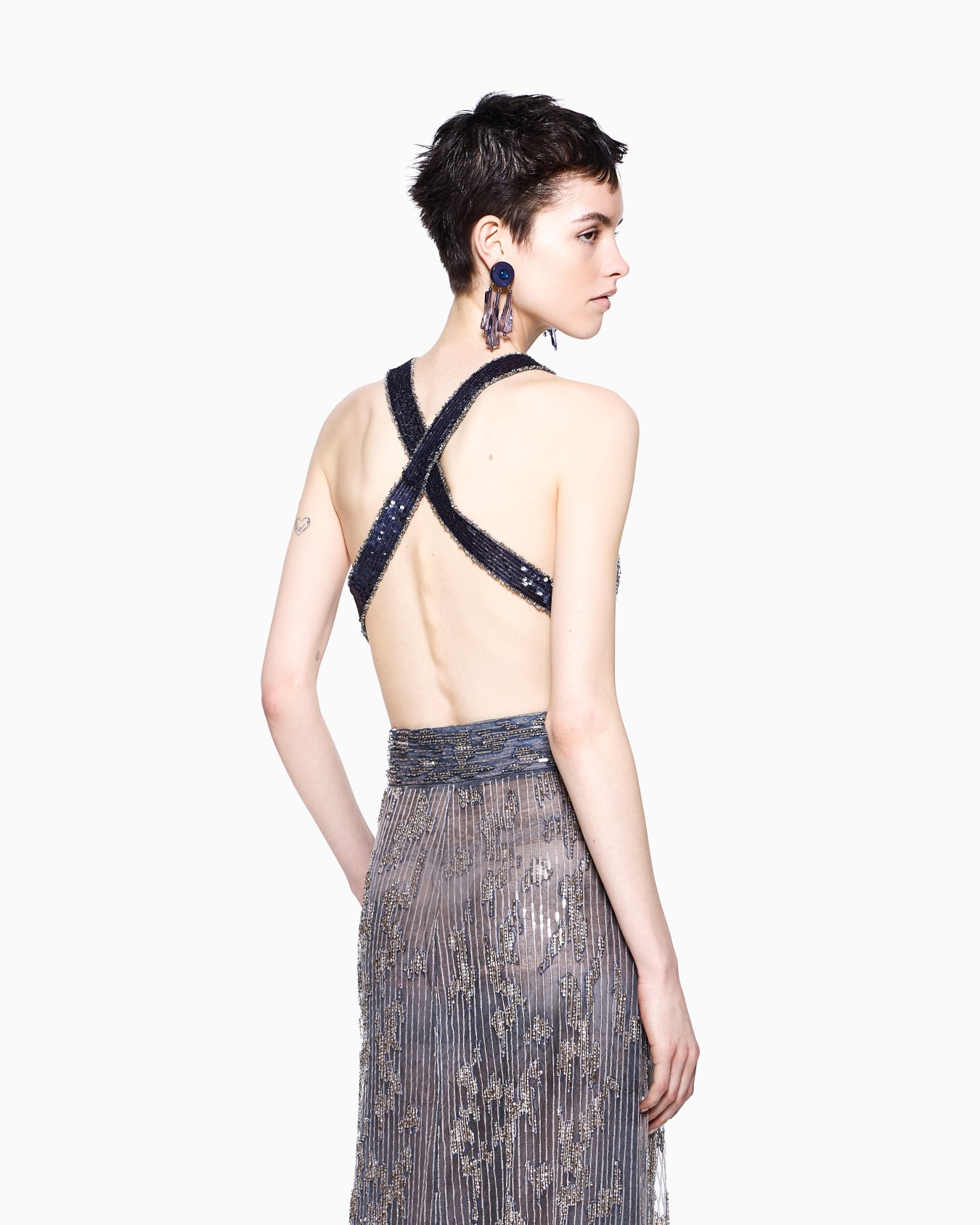 Embroidered silk top Slide 3