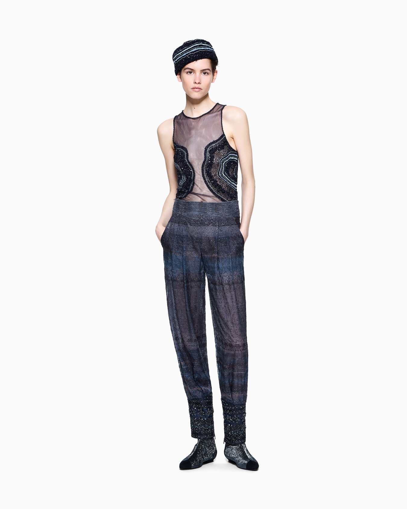 Embroidered tulle bodysuit Slide 2