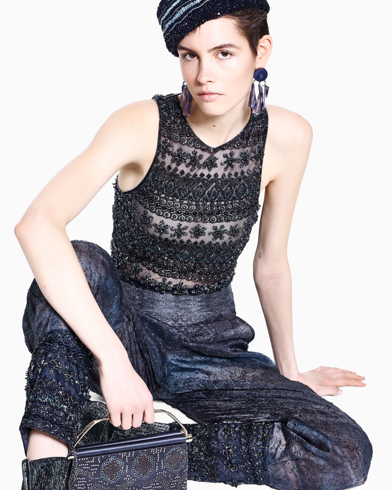 Embroidered tulle bodysuit Slide 6