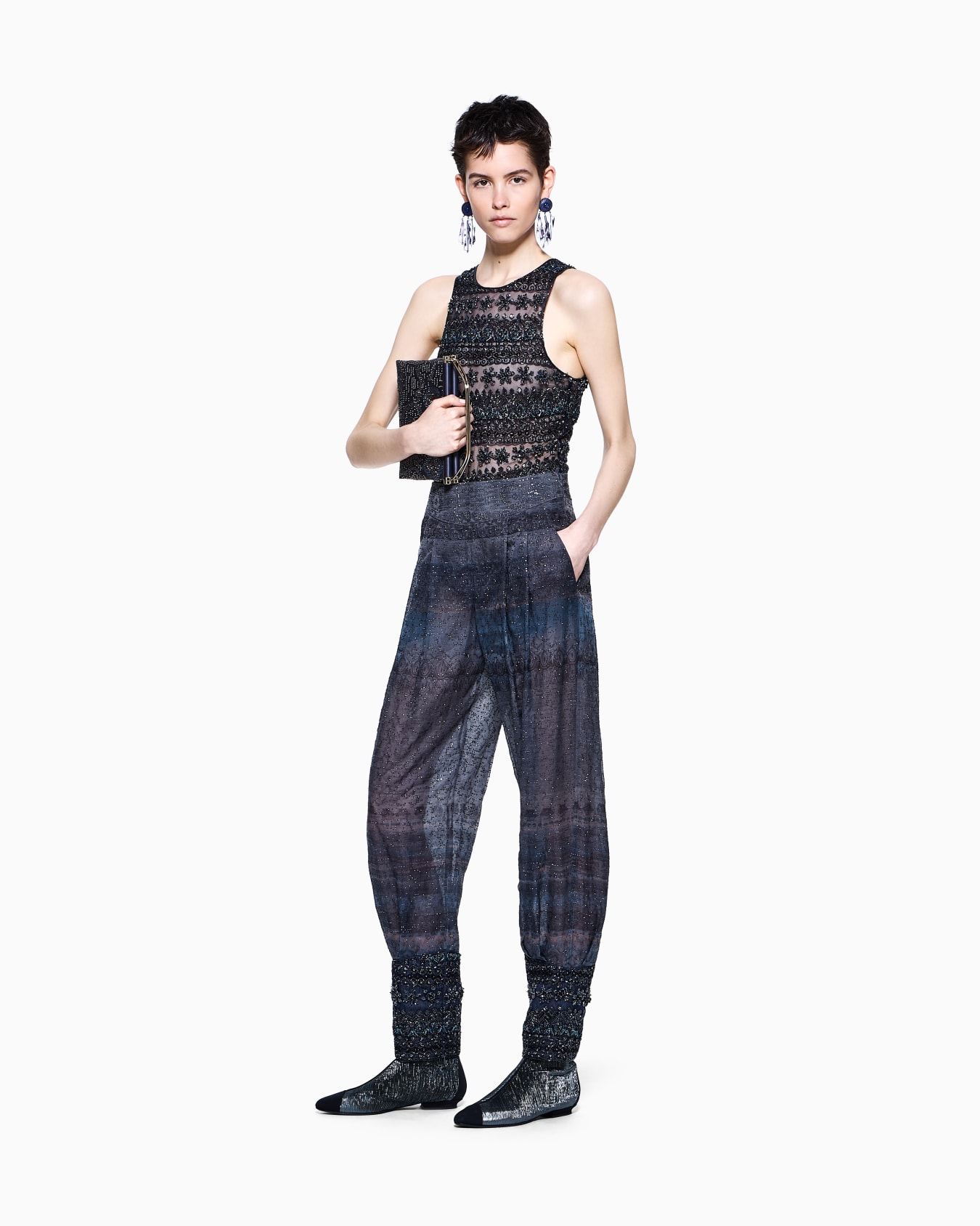 Embroidered tulle bodysuit Slide 2