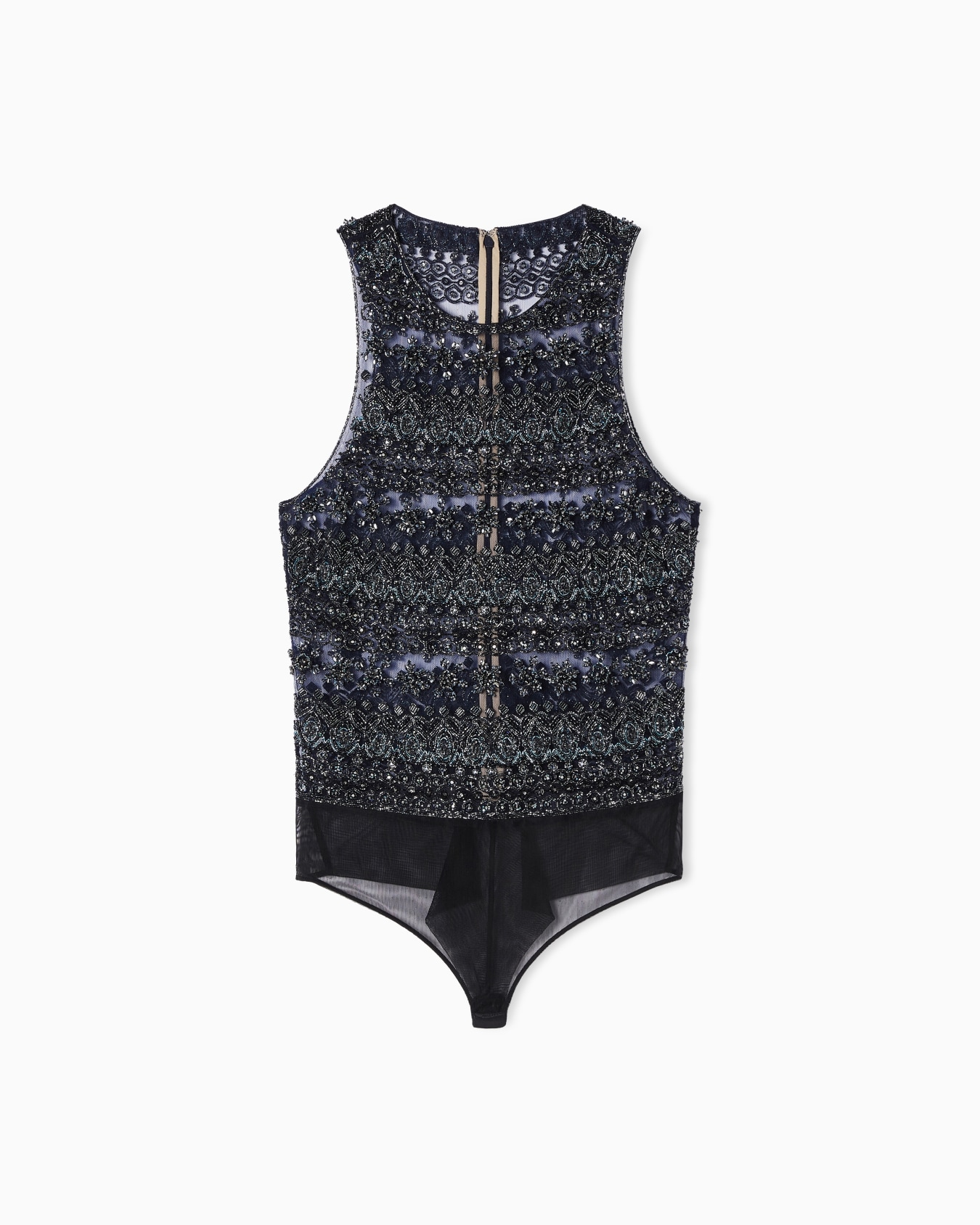 Embroidered tulle bodysuit Slide 0