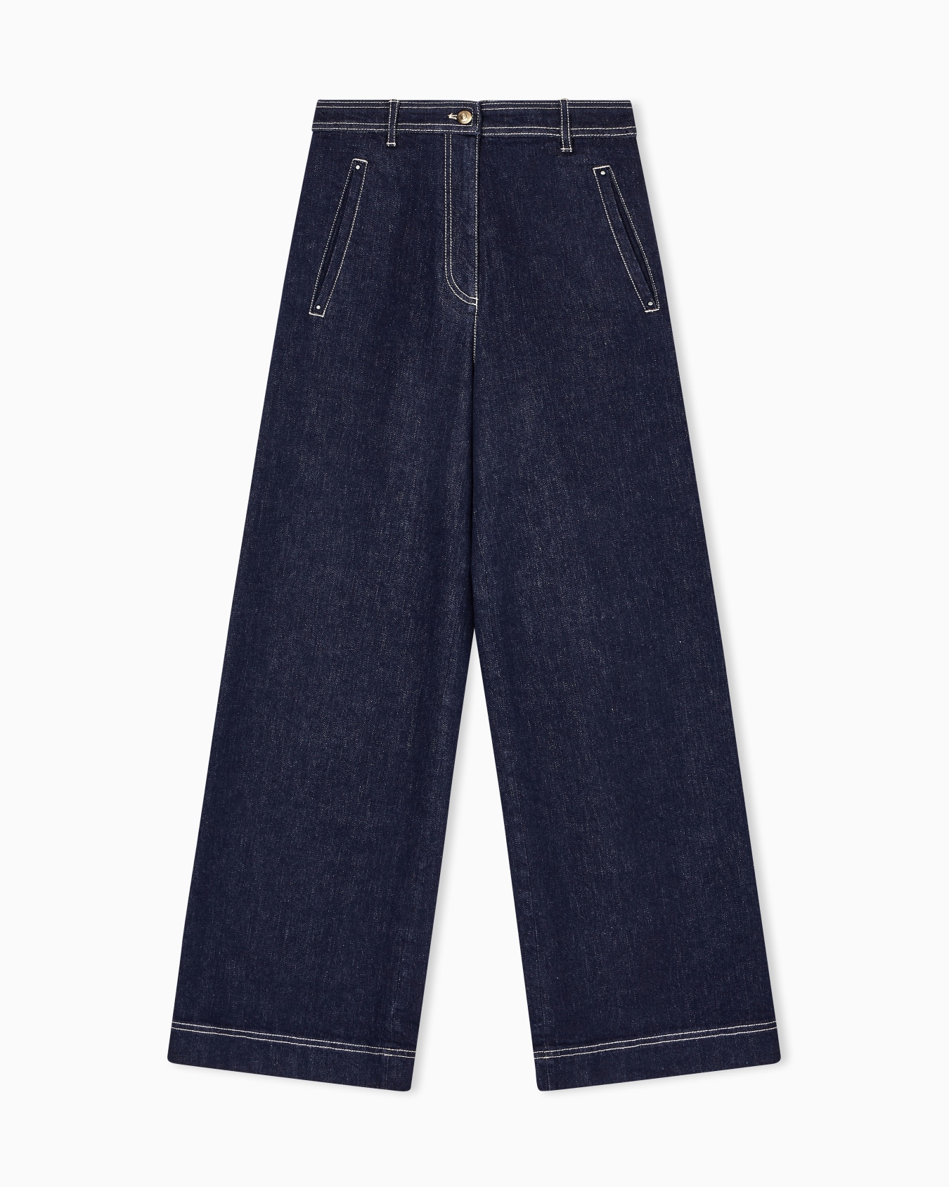 デニムコレクション 5ポケットワイドパンツ ストレッチデニム スライドする 0