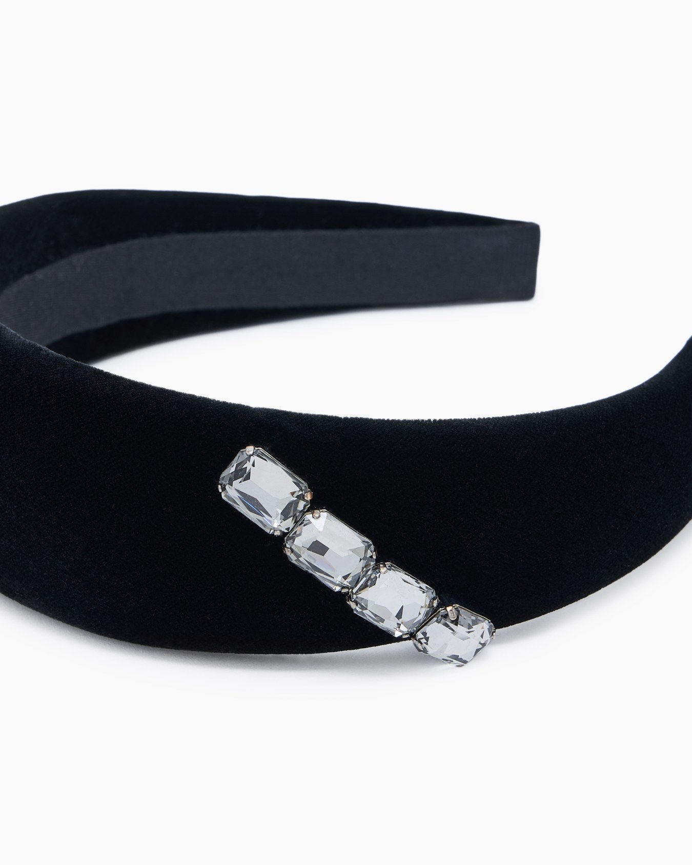 Crystal-embellished velvet headband Slide 1