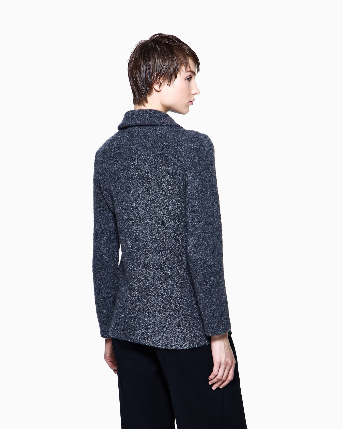 Jacket in calfskin and cashmere and silk bouclé Slide 2