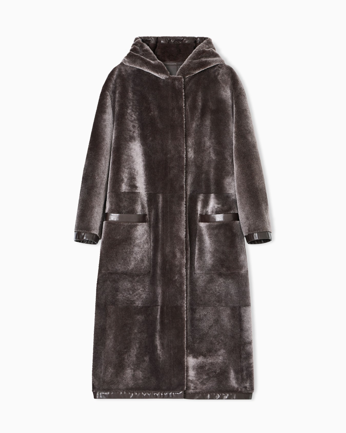 Long lambskin shearling coat  Slide 0