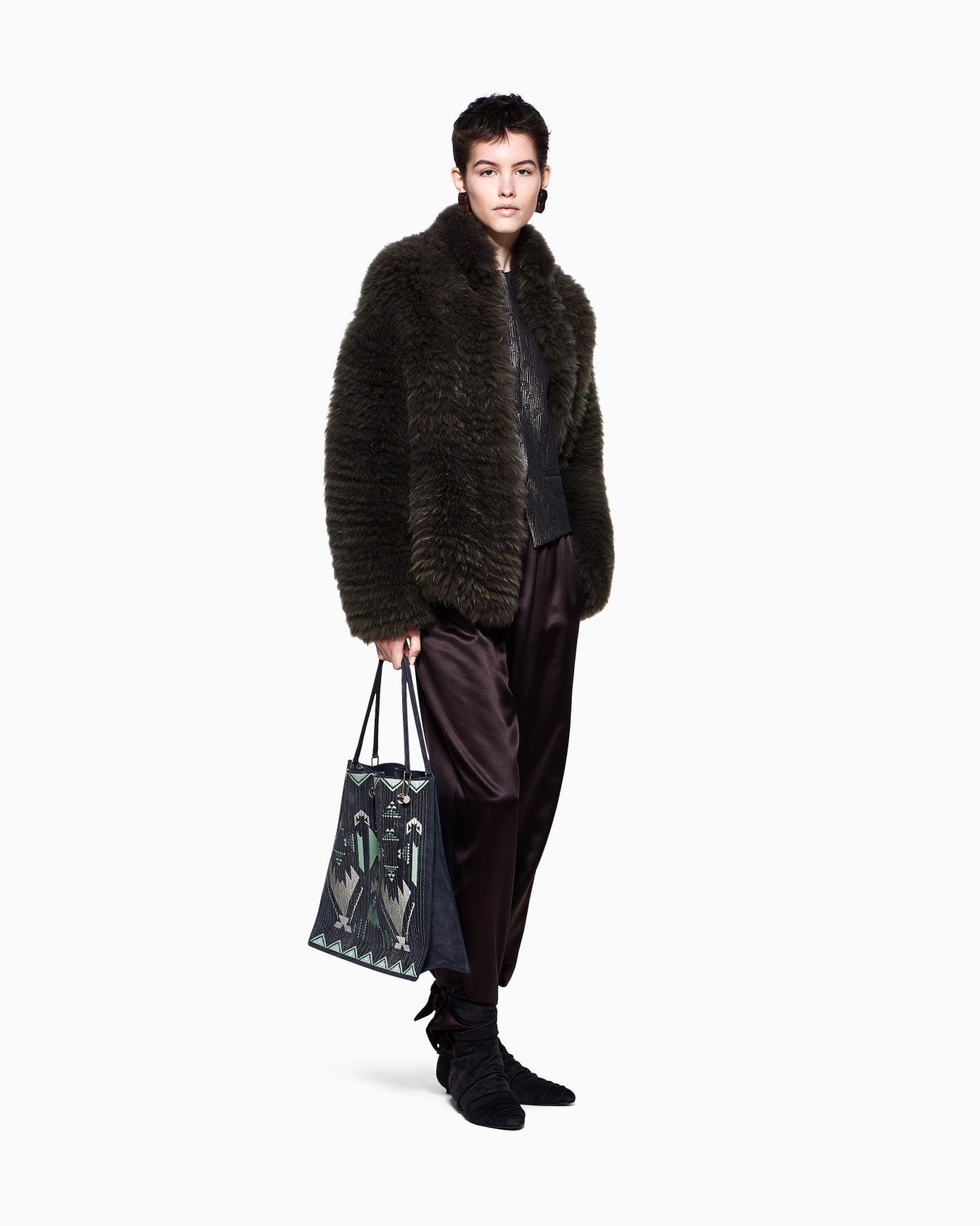 Two-tone cashmere oversized blouson Slide 2