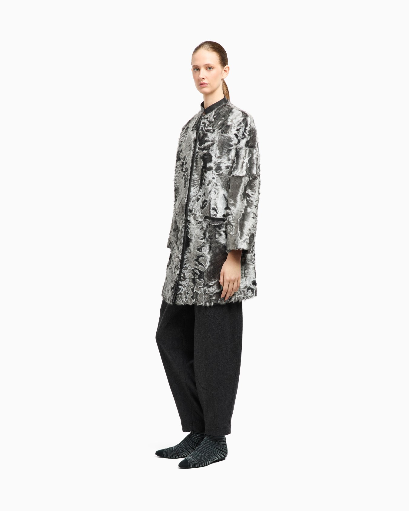 Shearling Lamb Coat with Silk Lining Folie 4