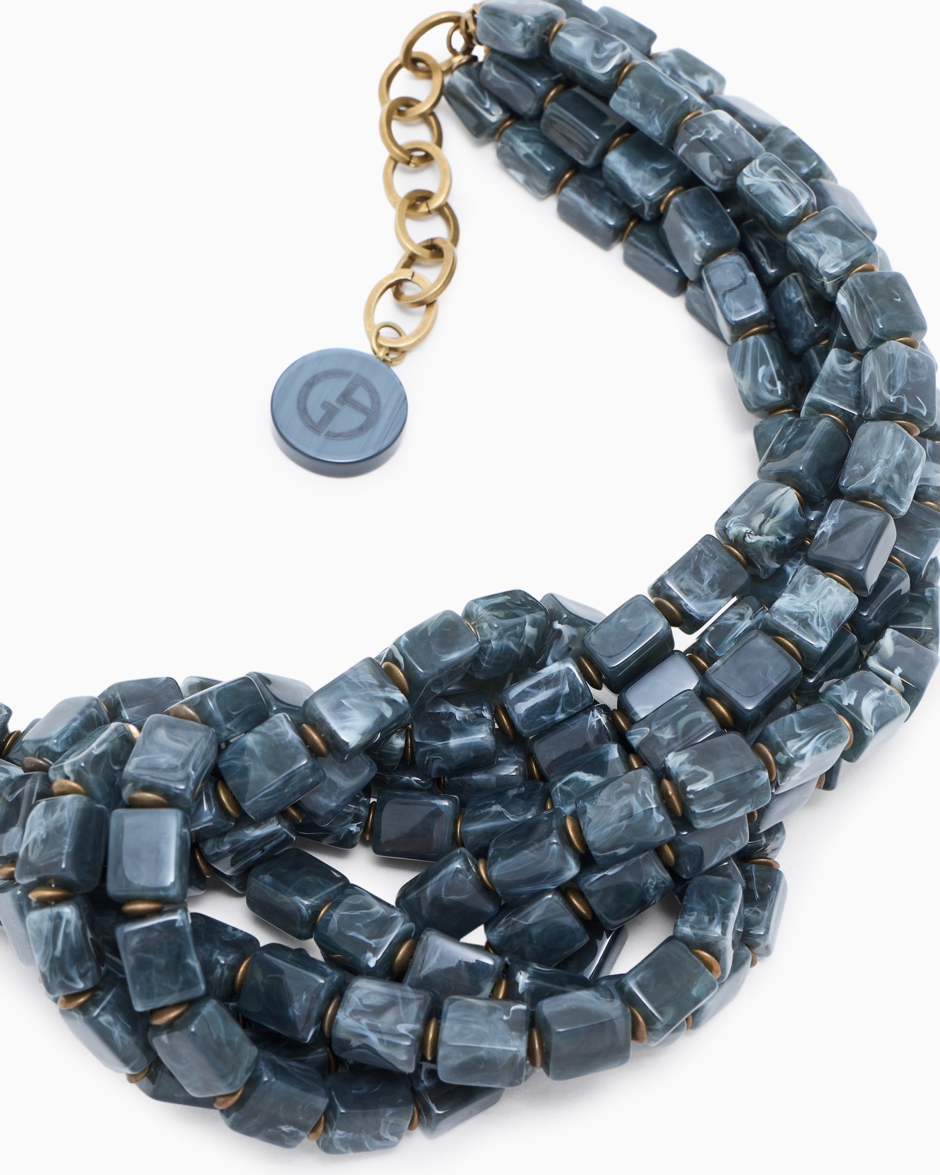 Collar de resina trenzada multihilos Diapositiva 1