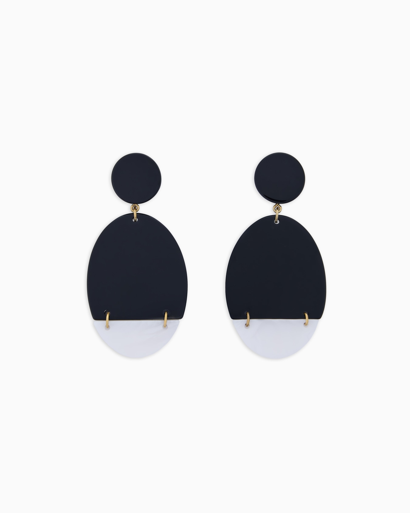 Pendientes colgantes de clip de resina bicolor Diapositiva 0