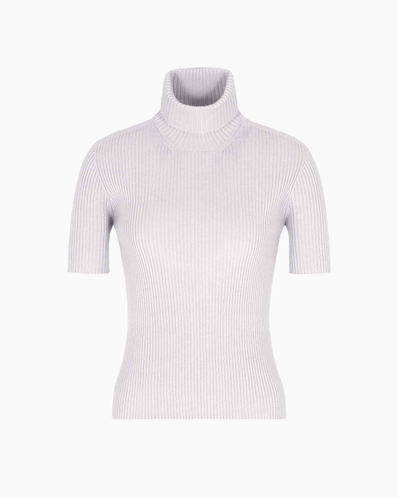 Short-sleeved cashmere rollneck jumper Slide 0