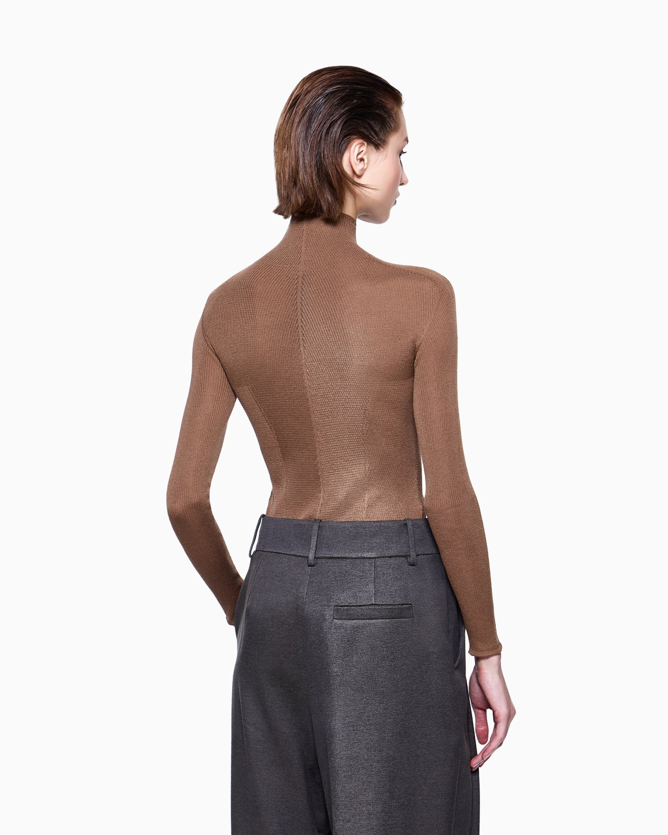 Mock-neck silk jumper  Slide 2