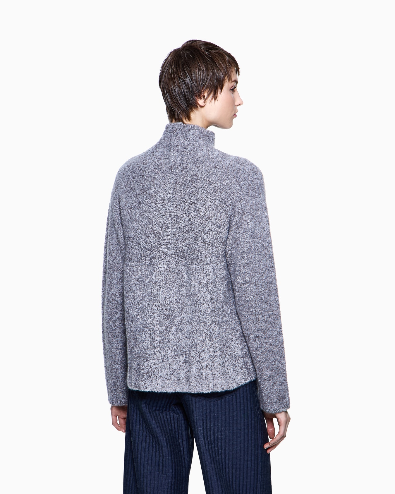 Mock-neck jumper in bouclé cashmere, and silk Slide 2