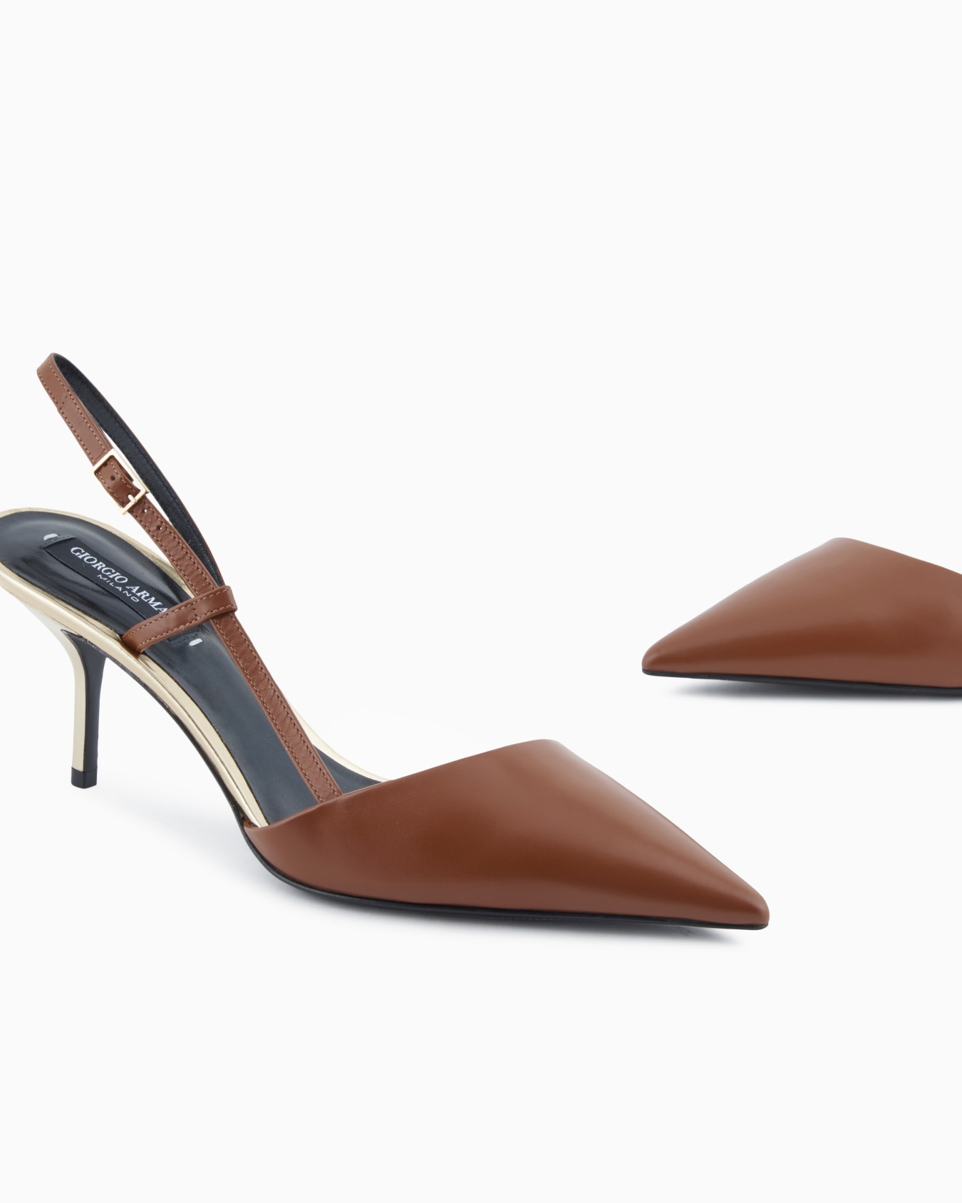 Calfskin slingbacks with mirror details Slide 4
