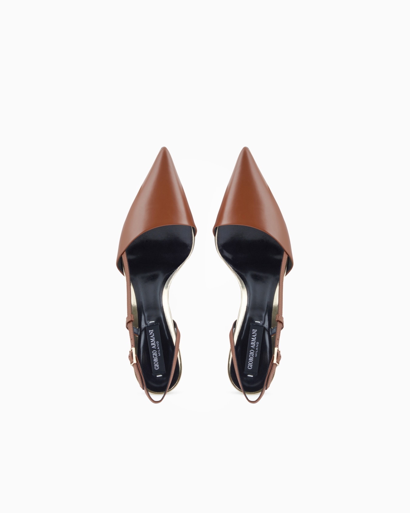Calfskin slingbacks with mirror details Slide 2