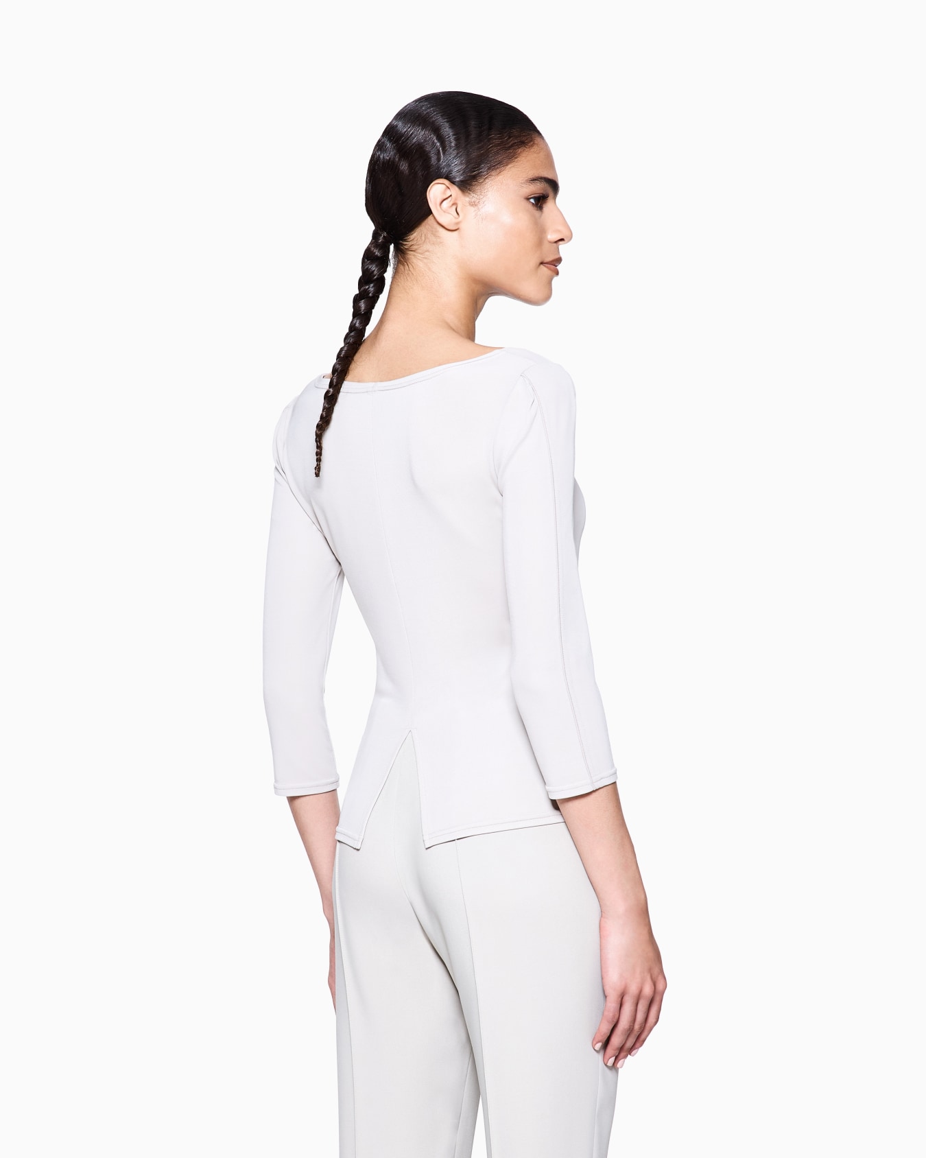 Pull en jersey de viscose avec encolure asymétrique Diapositive 2