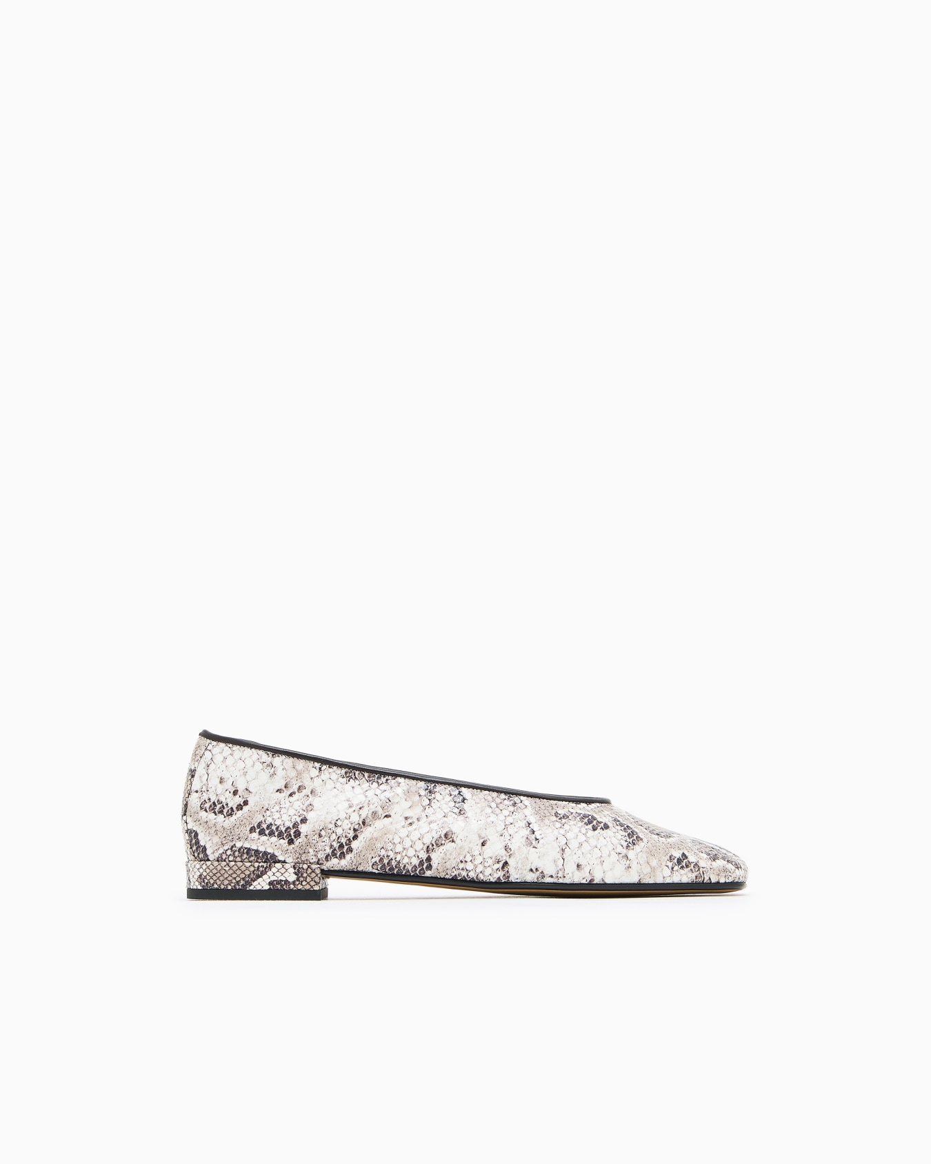 Python-print leather ballerinas Slide 0