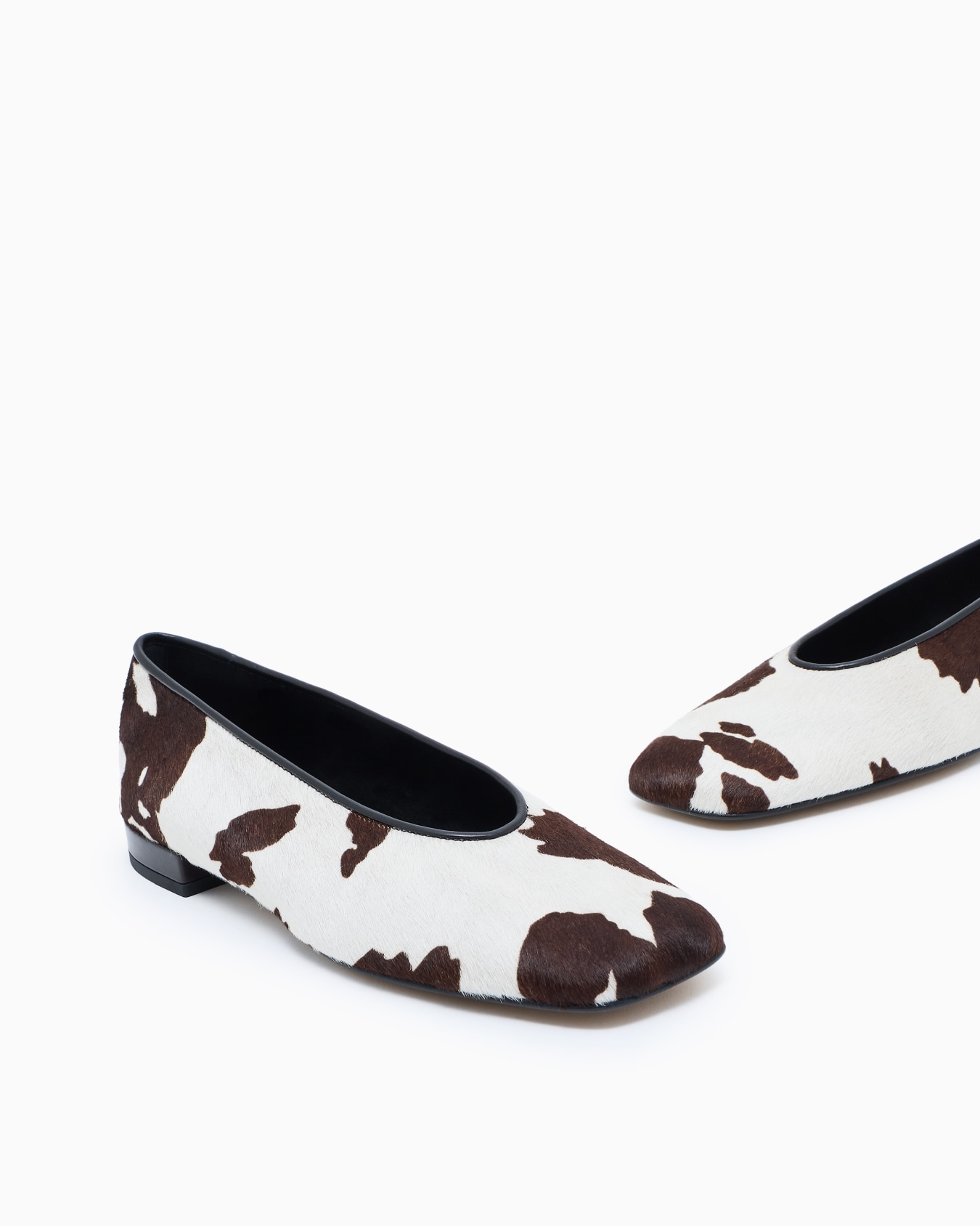 Ballerine in pelle effetto cavallino stampa cow Slide 4