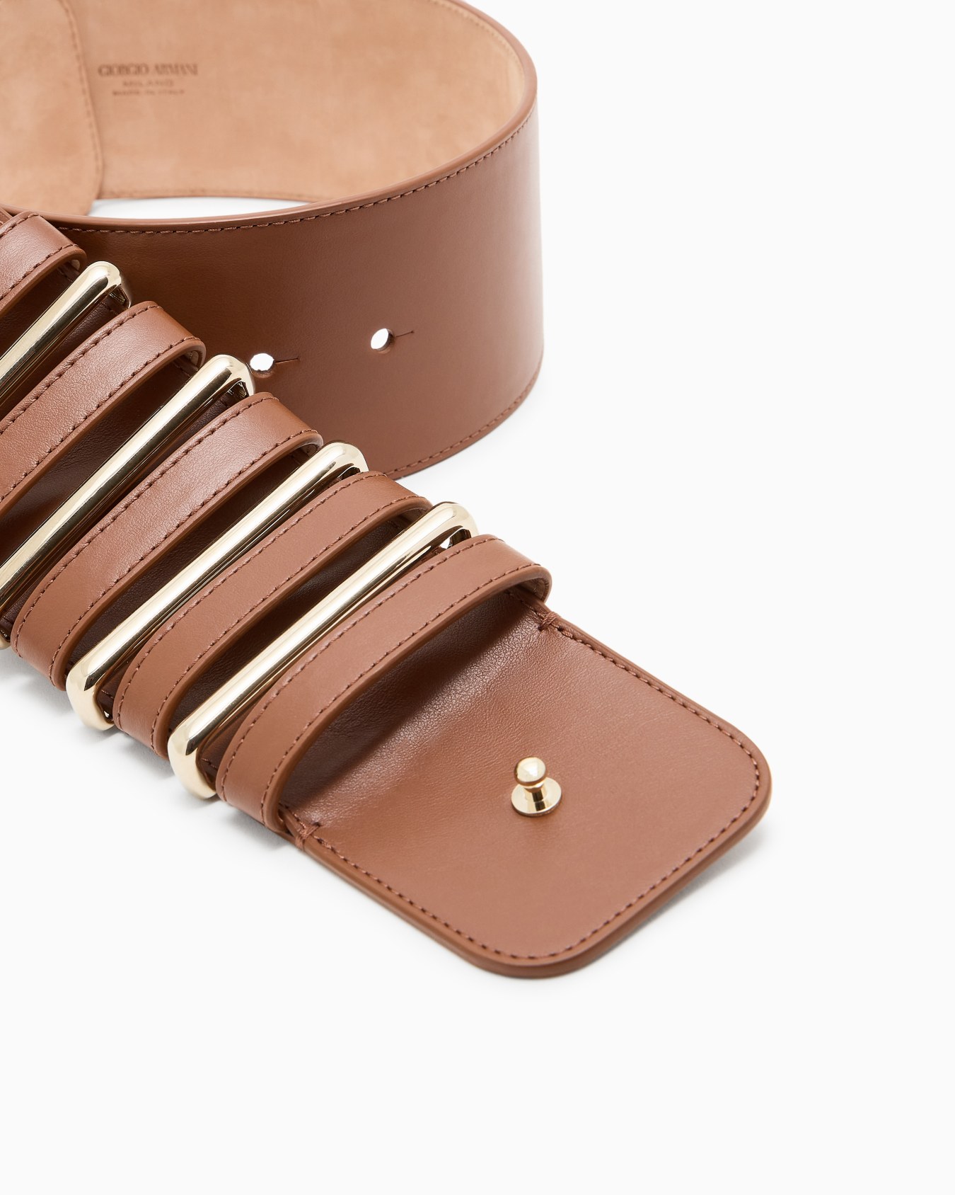 Smooth calfskin wide belt Slide 1