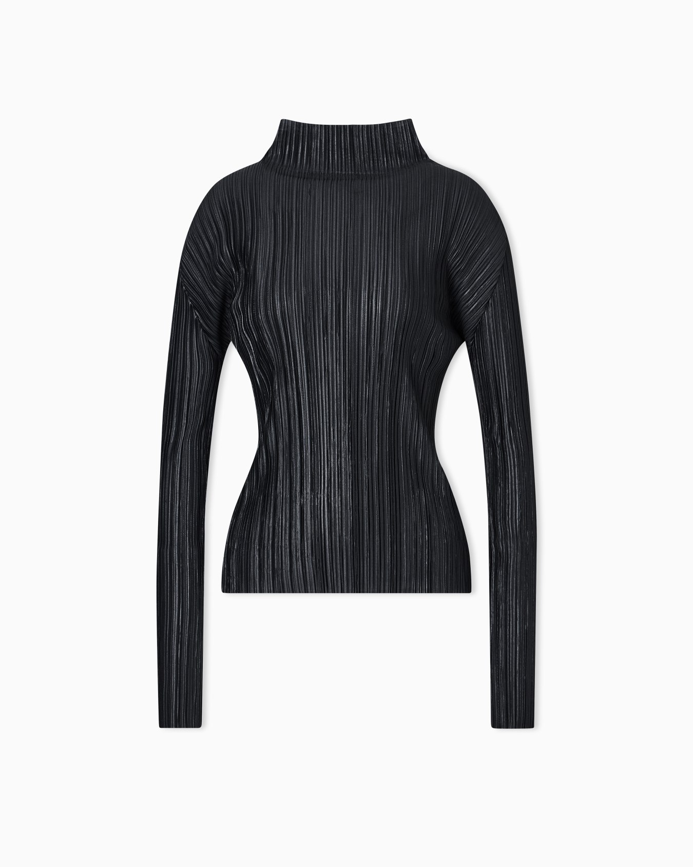 Maglia a maniche lunghe in jersey plissé Slide 0