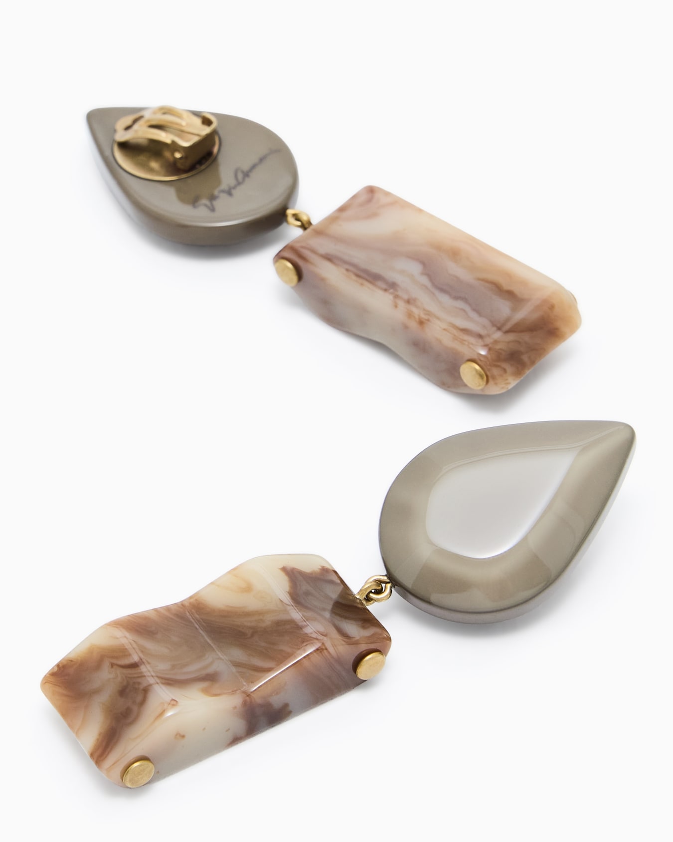 Resin clip-on pendant earrings Slide 1