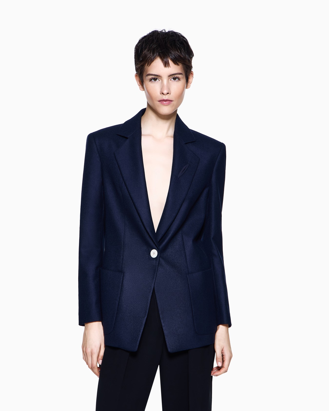 Single-breasted jacket in cashmere flannel Slide 3