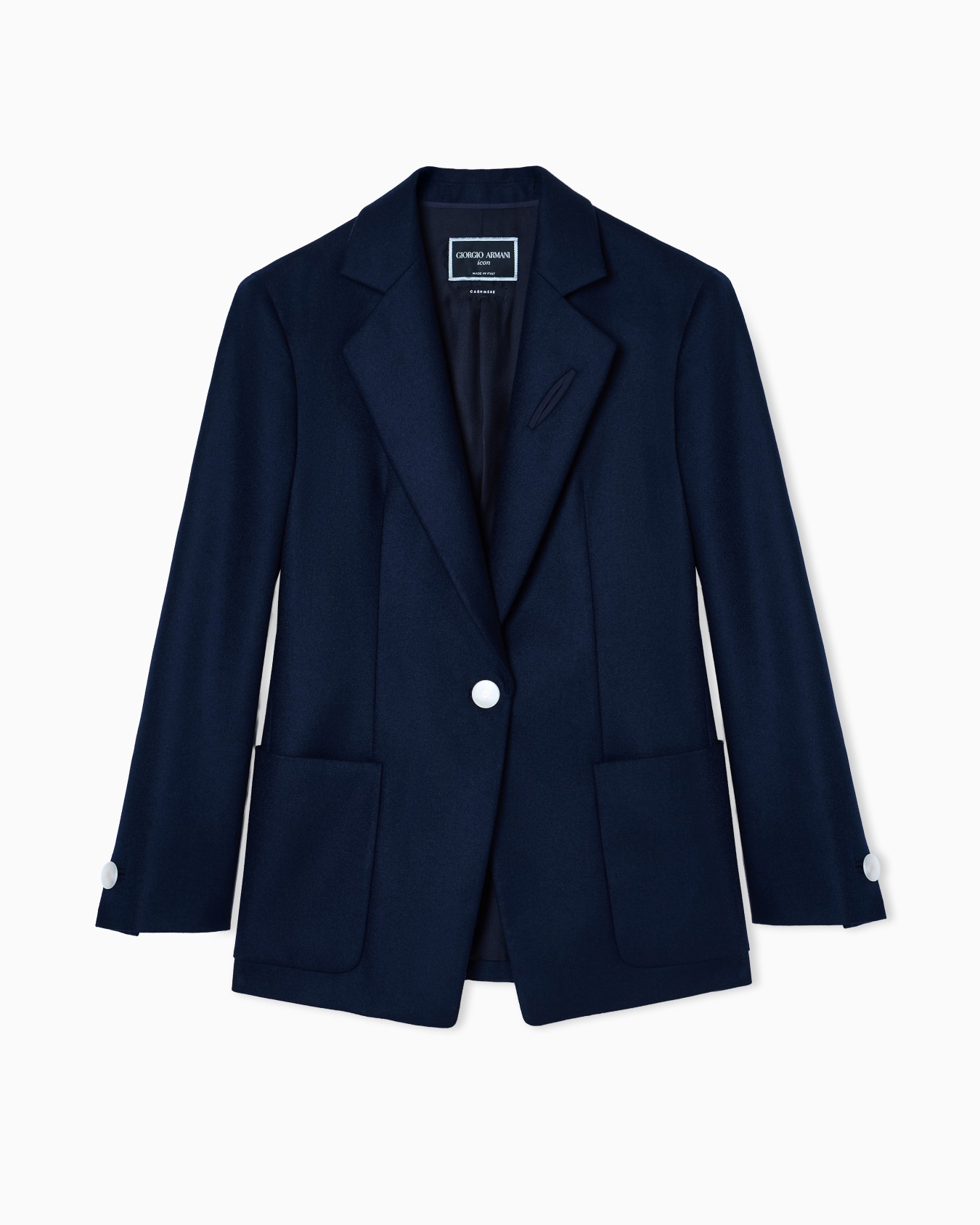 Single-breasted jacket in cashmere flannel Slide 0