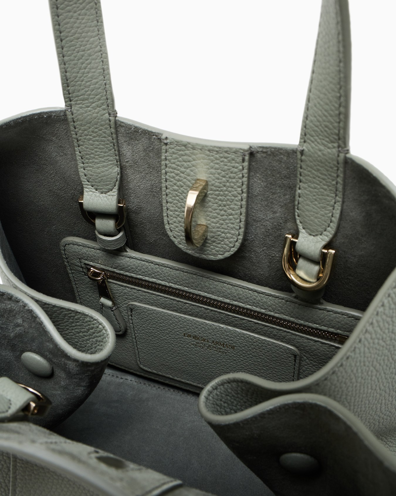 Small tote bag in pebbled leather Slide 3