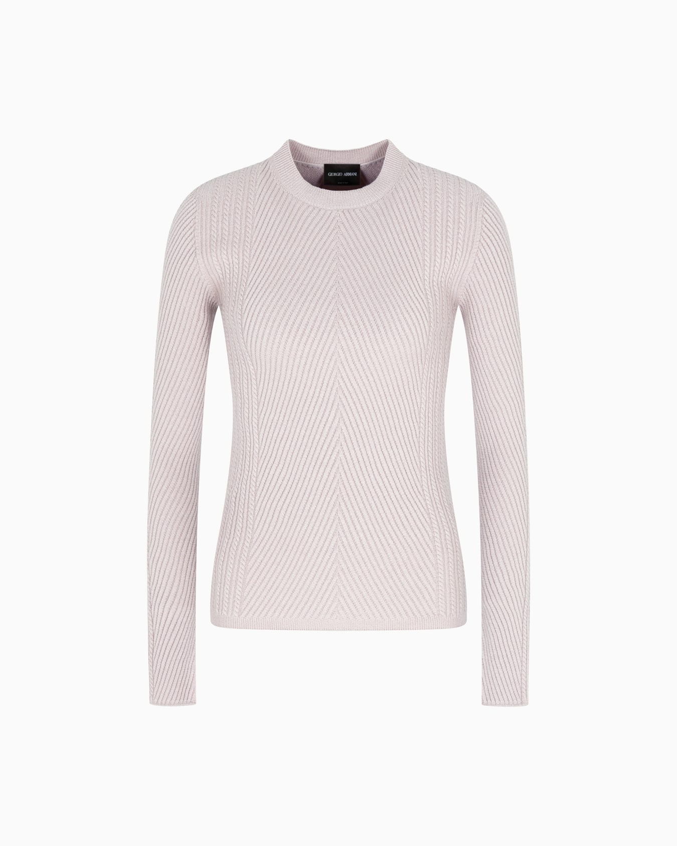 Crew-neck ribbed jumper in virgin wool Slide 0