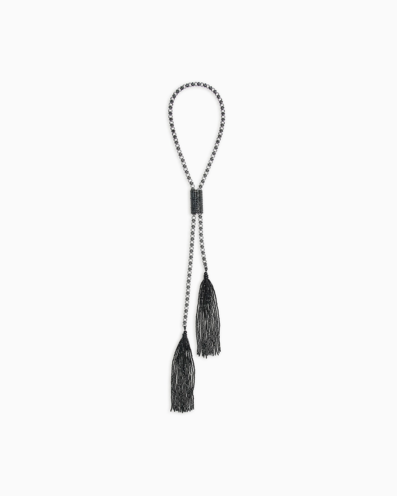 Long chain necklace with beaded tassels Slide 0