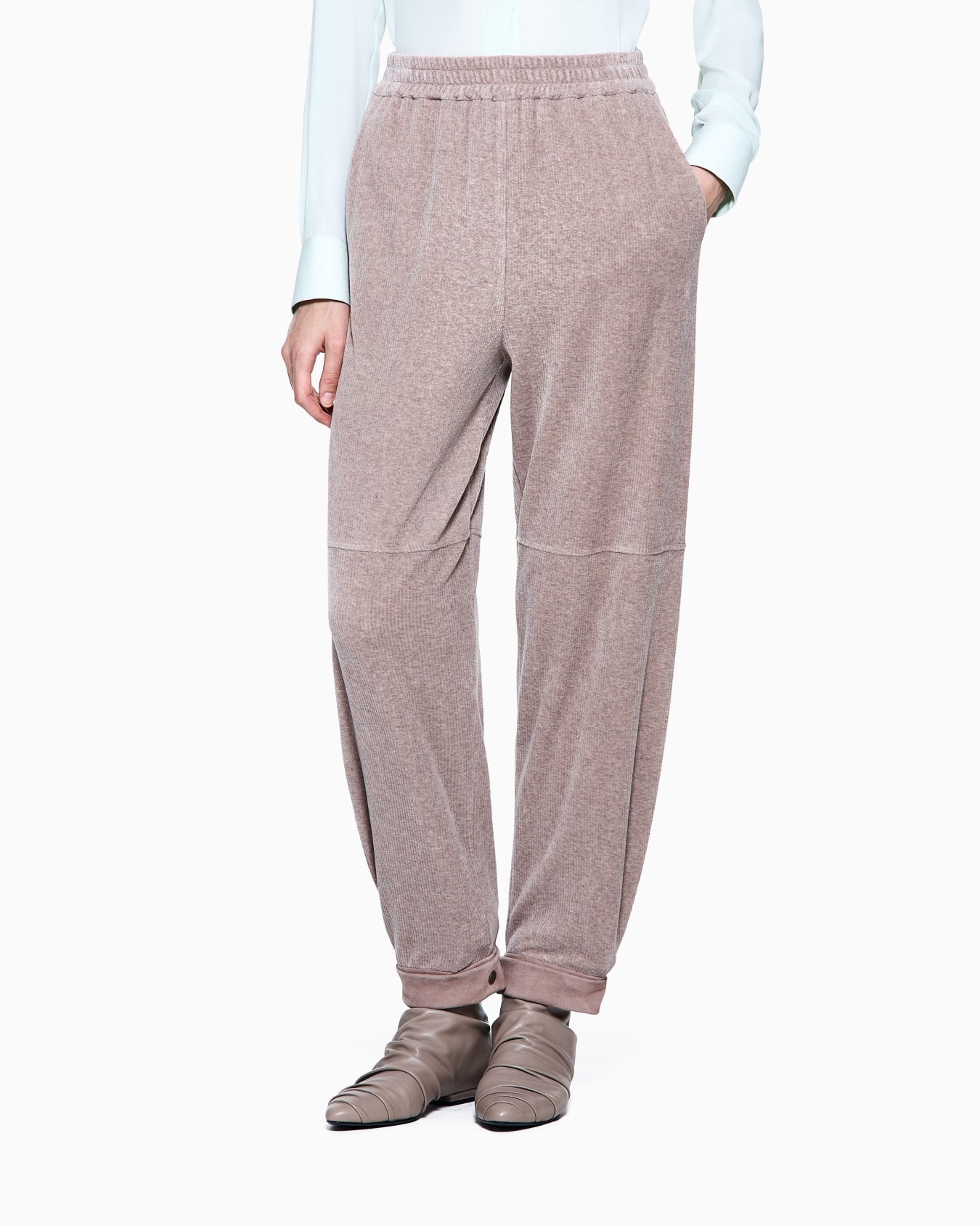 Pantaloni morbidi in jersey di ciniglia a costine Slide 2