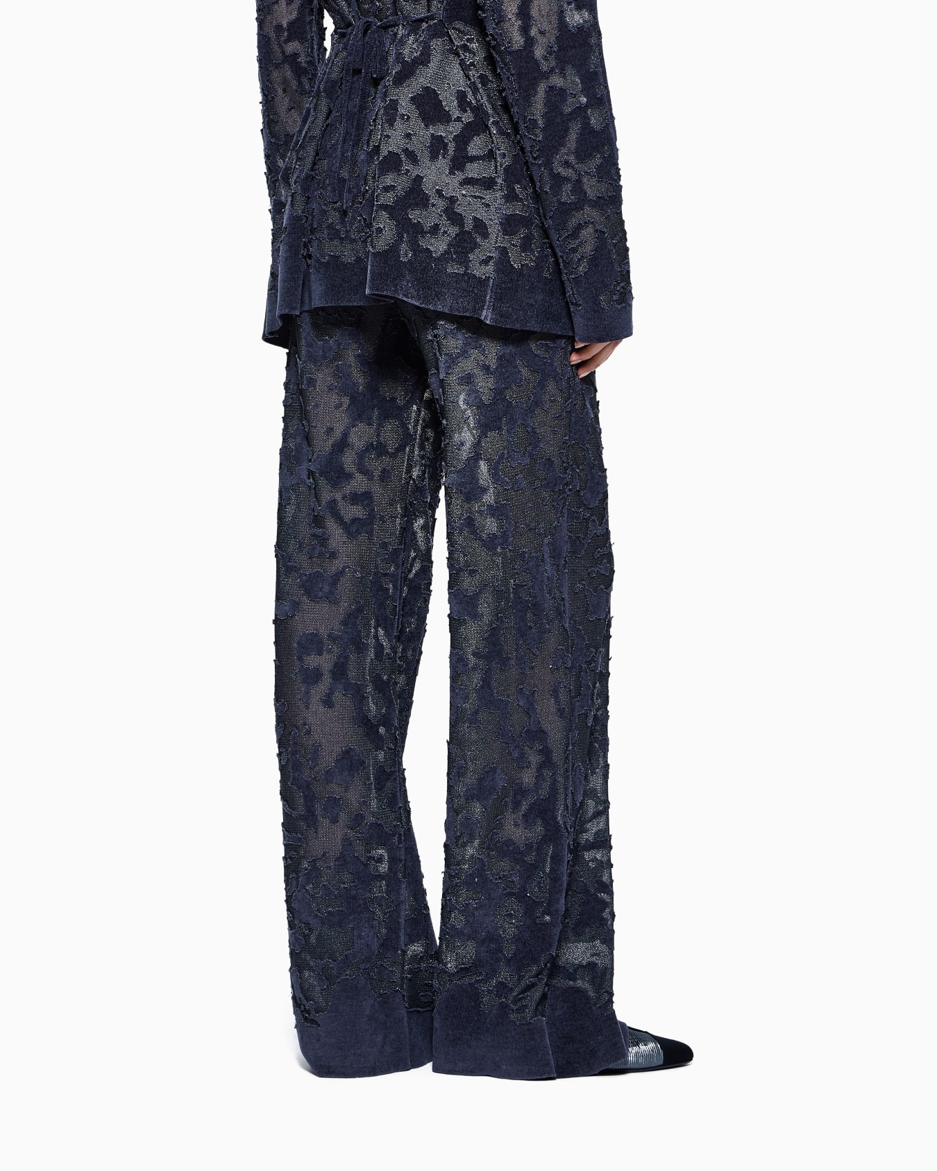 Devoré fabric trousers Slide 3