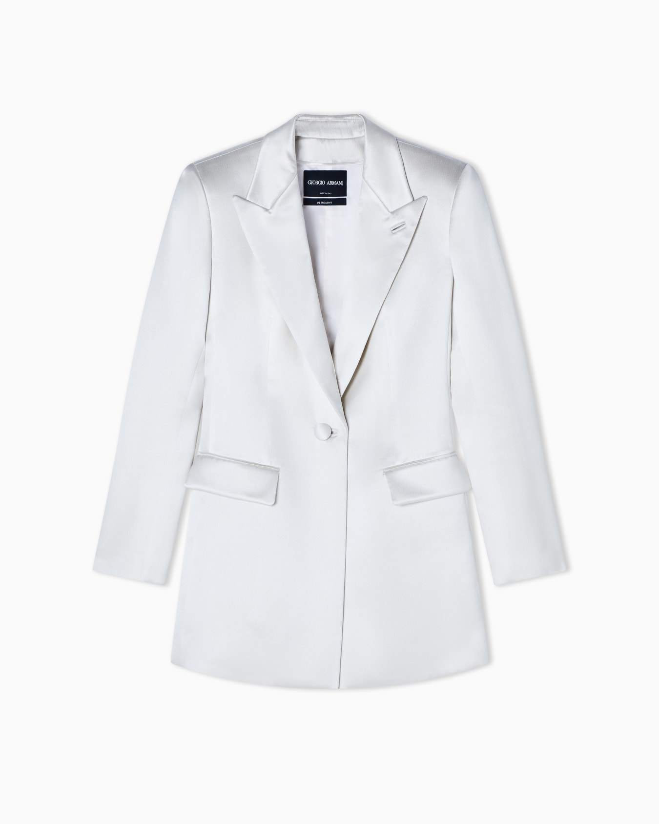 Single-breasted silk satin jacket Slide 0