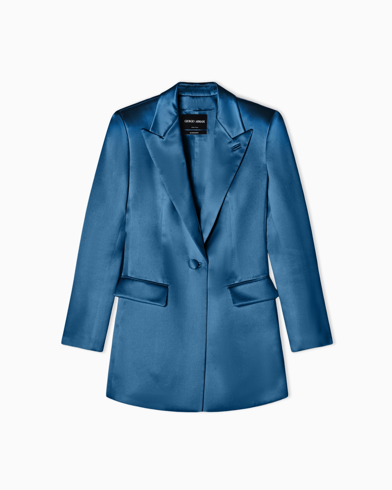 Single-breasted silk satin jacket Slide 0