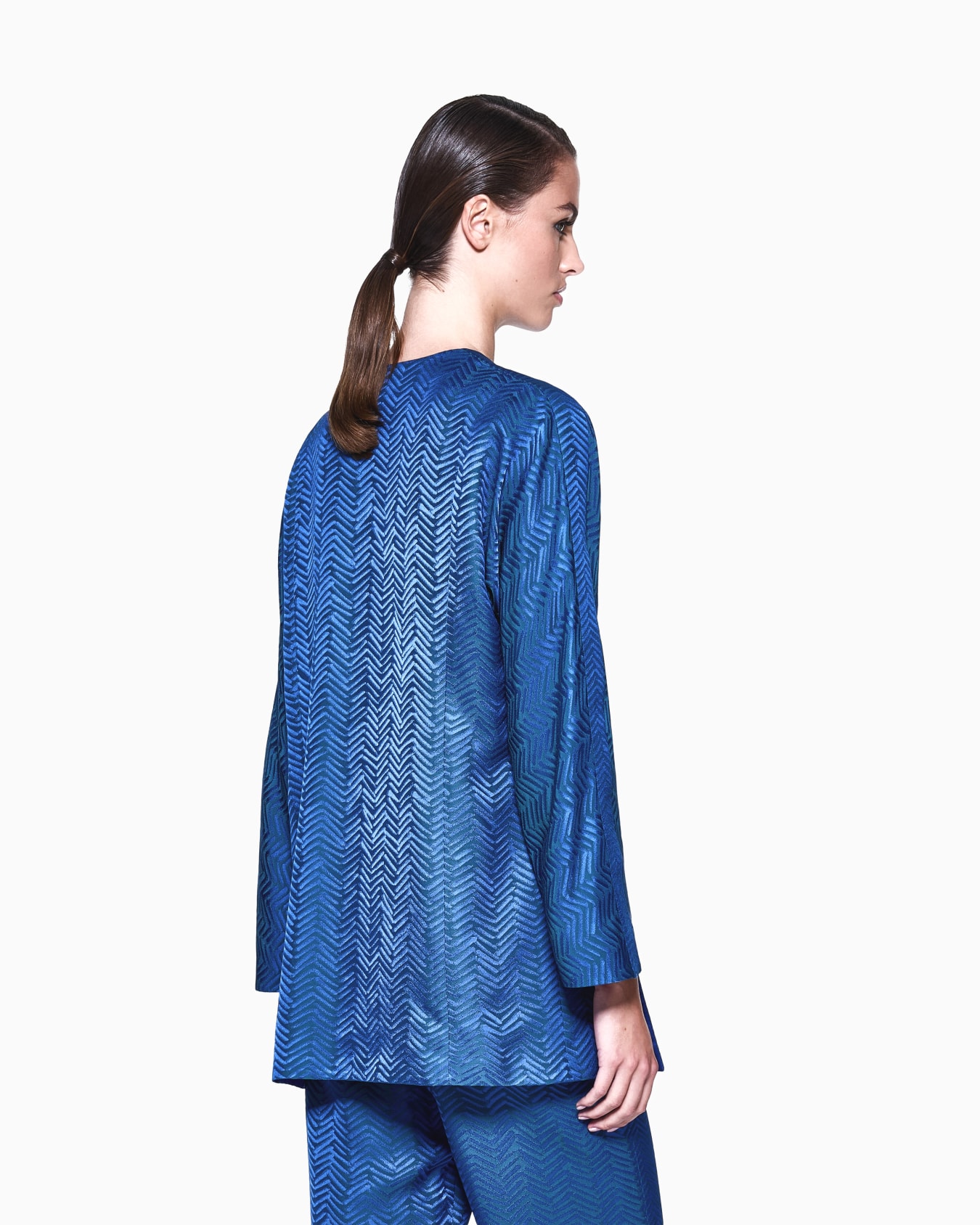 Blazer aus Jacquard-Viskose mit Chevron-Motiv Folie 2