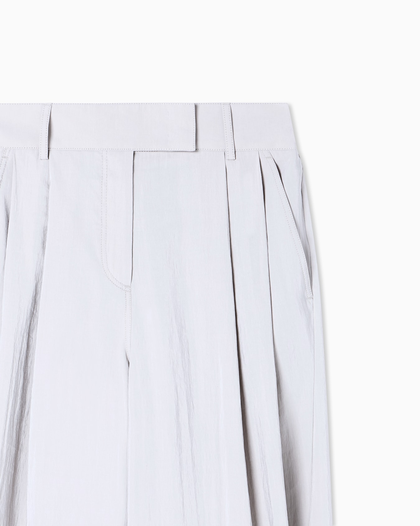 Washed technical silk trousers with pleats Slide 4