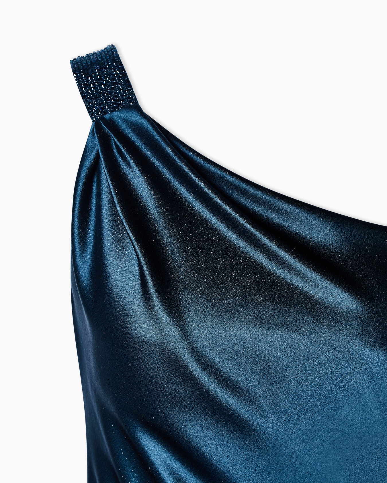 Long one-shoulder silk dress Slide 4