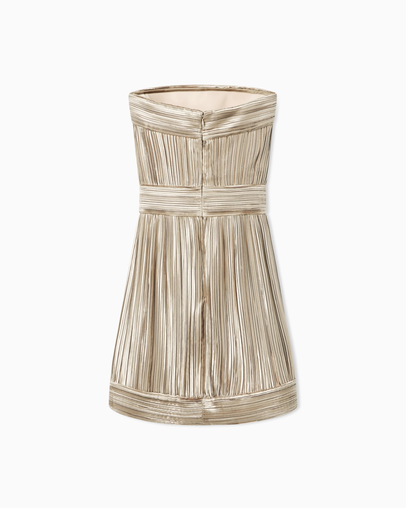 Short pleated satin dress Slide 2