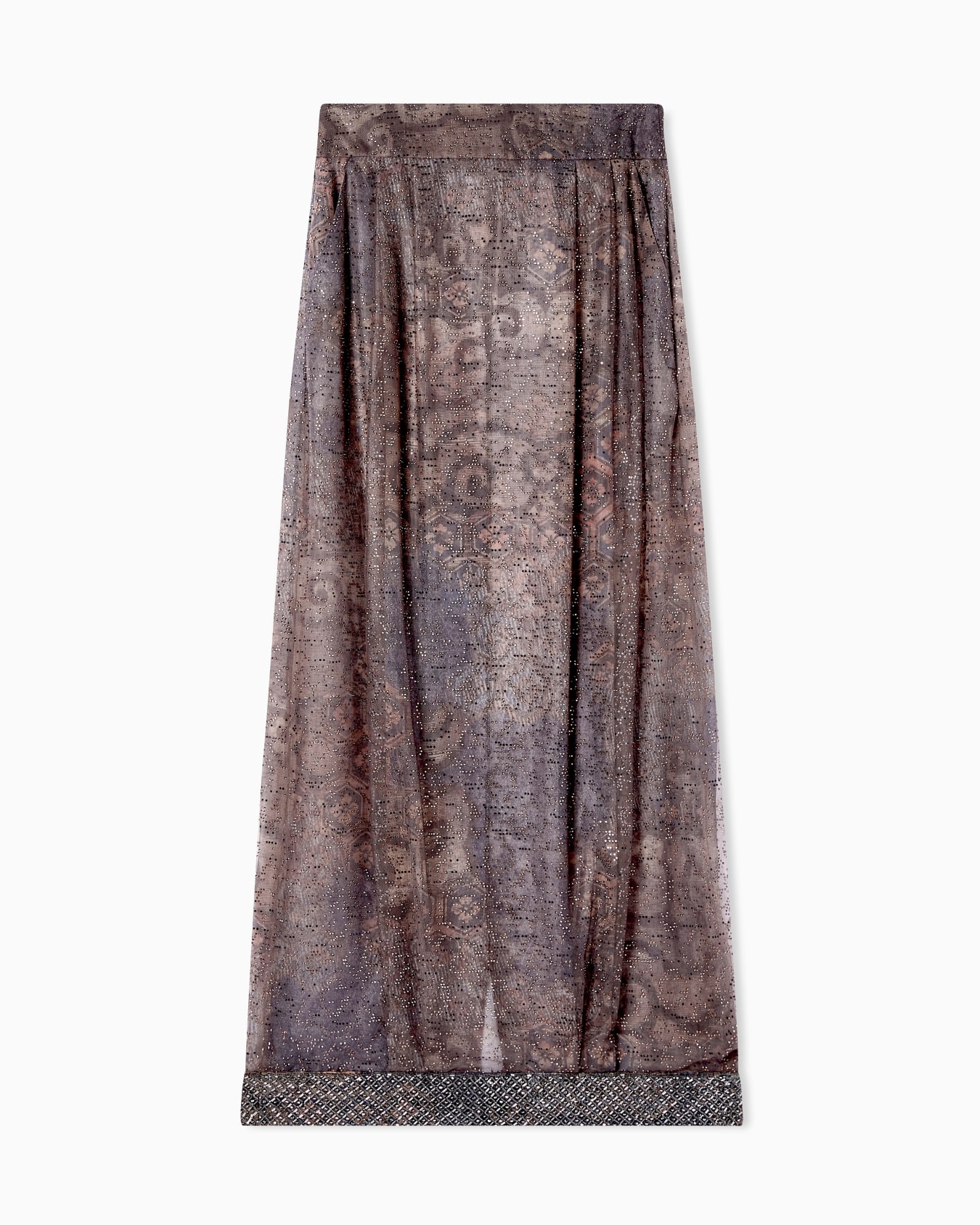 Long skirt in embroidered silk Slide 0