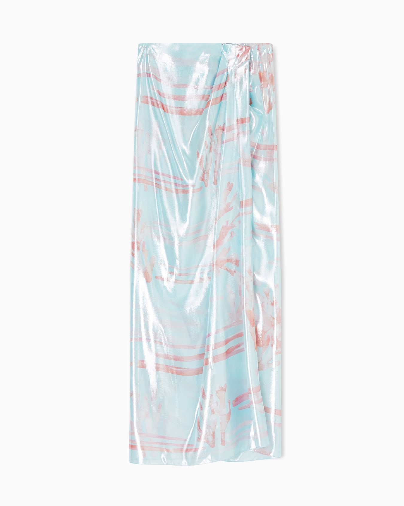 Long skirt in printed viscose and lurex Slide 0