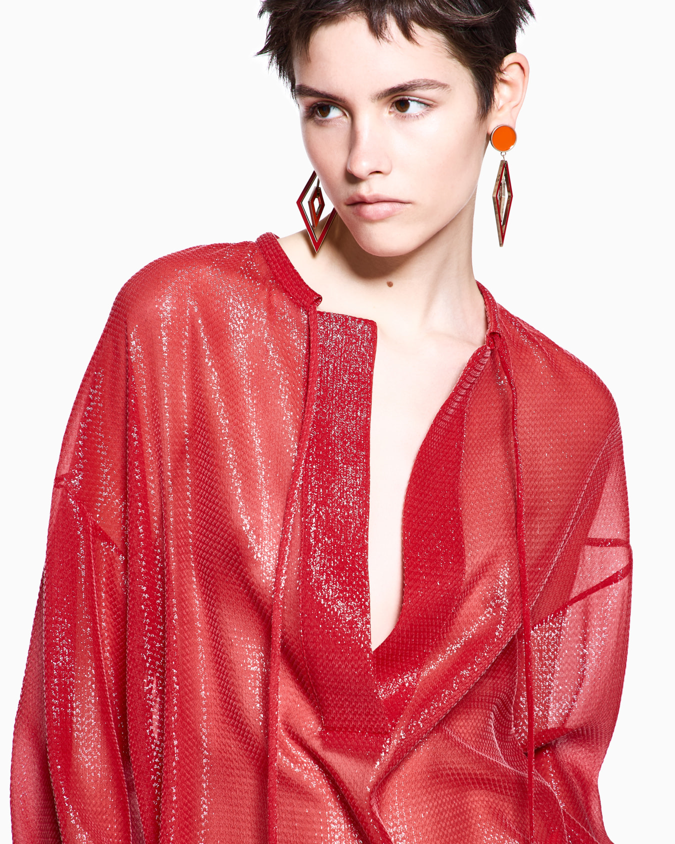 Chemise over en mélange de soie Diapositive 3