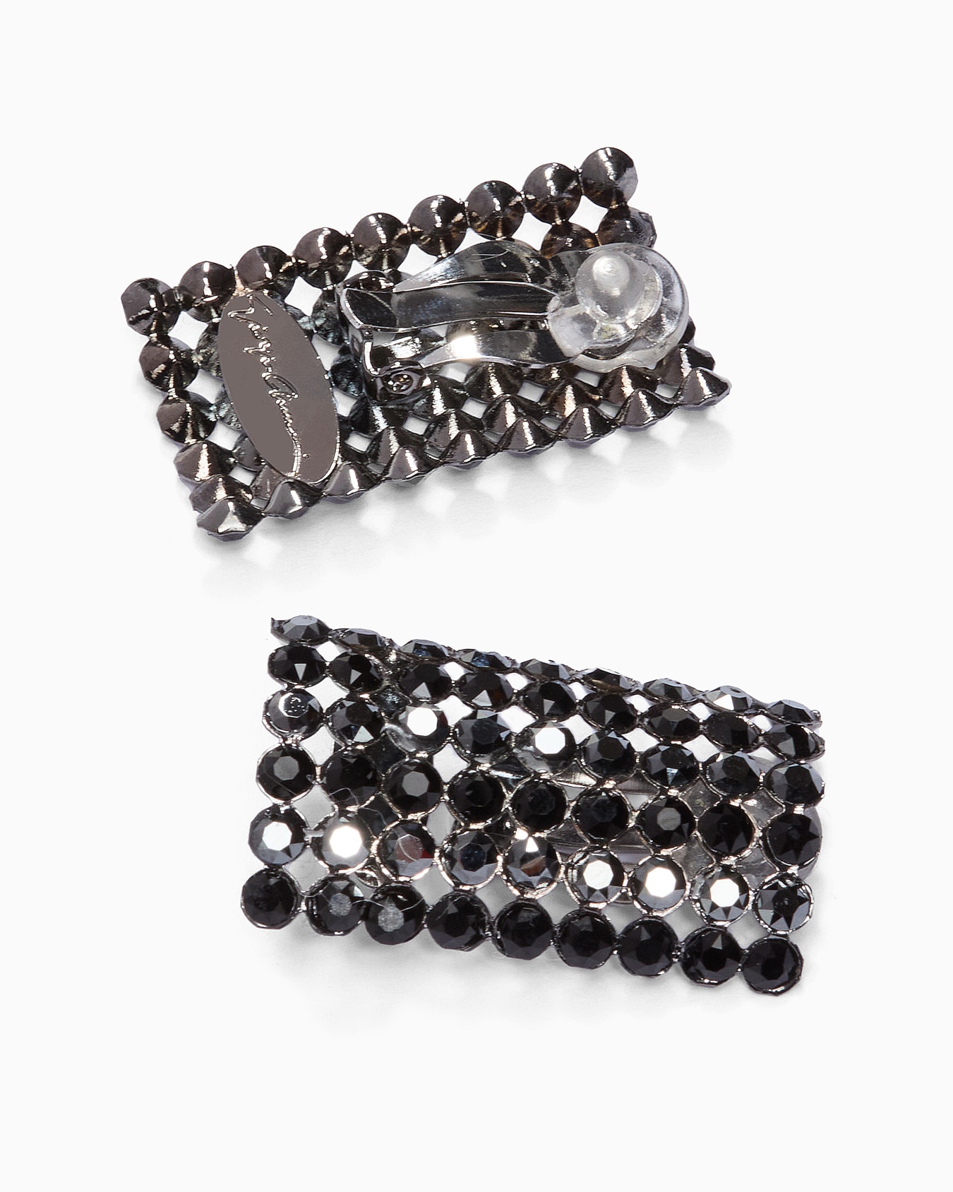 Orecchini a clip con strass Slide 1